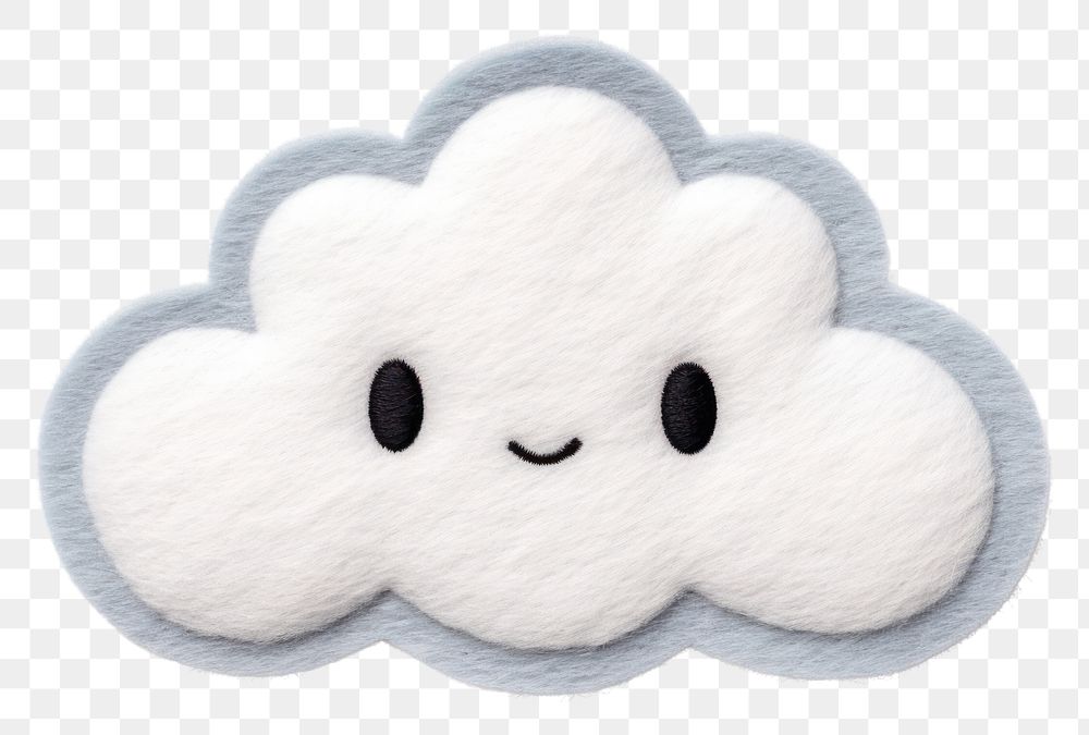 PNG Felt stickers of a single cloud outdoors cushion snowman.