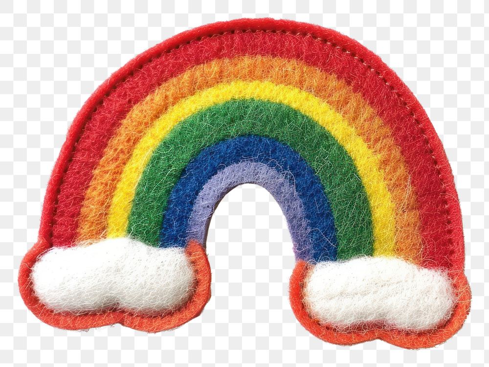 PNG Felt stickers of a single rainbow clothing apparel rug.