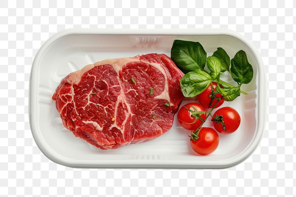 PNG Packaging design for frozen raw steak food meat pork.