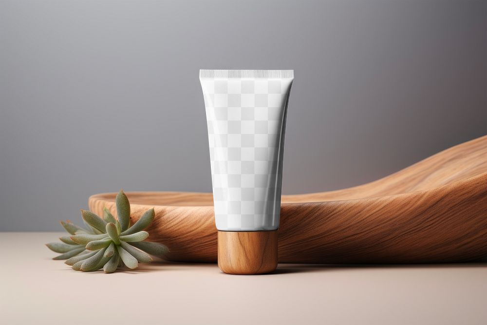 PNG cosmetic tube mockup, transparent design