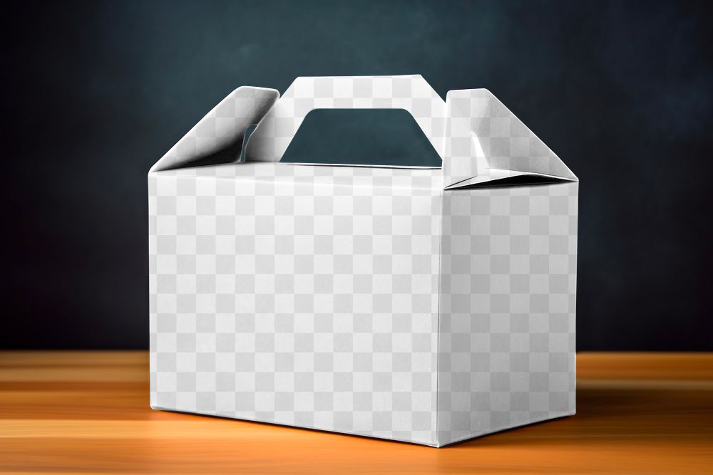 PNG cardboard food box mockup, transparent design