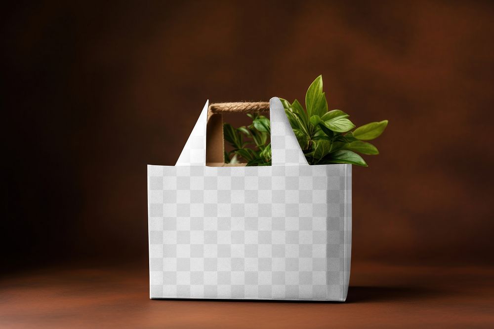 PNG shopping bag mockup, transparent design
