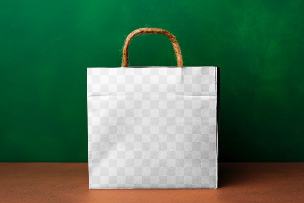 PNG paper shopping bag mockup, transparent design