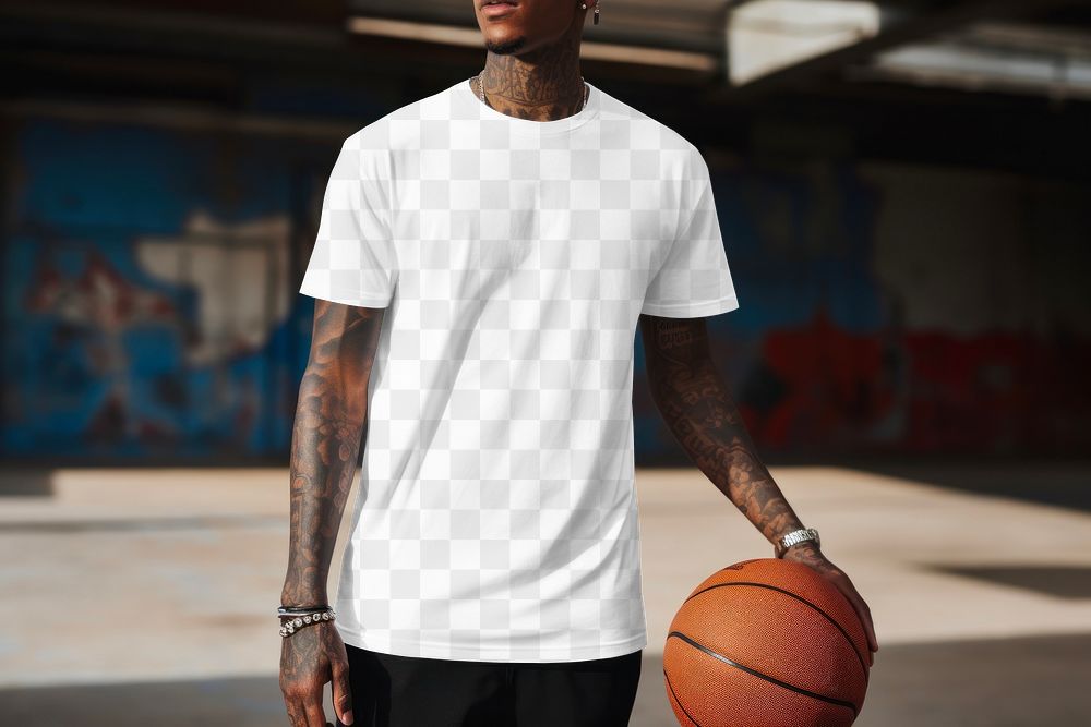 PNG men's sportive t-shirt mockup, transparent design