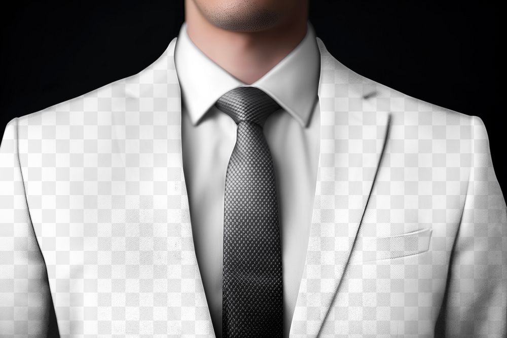 PNG men's suit mockup, transparent design
