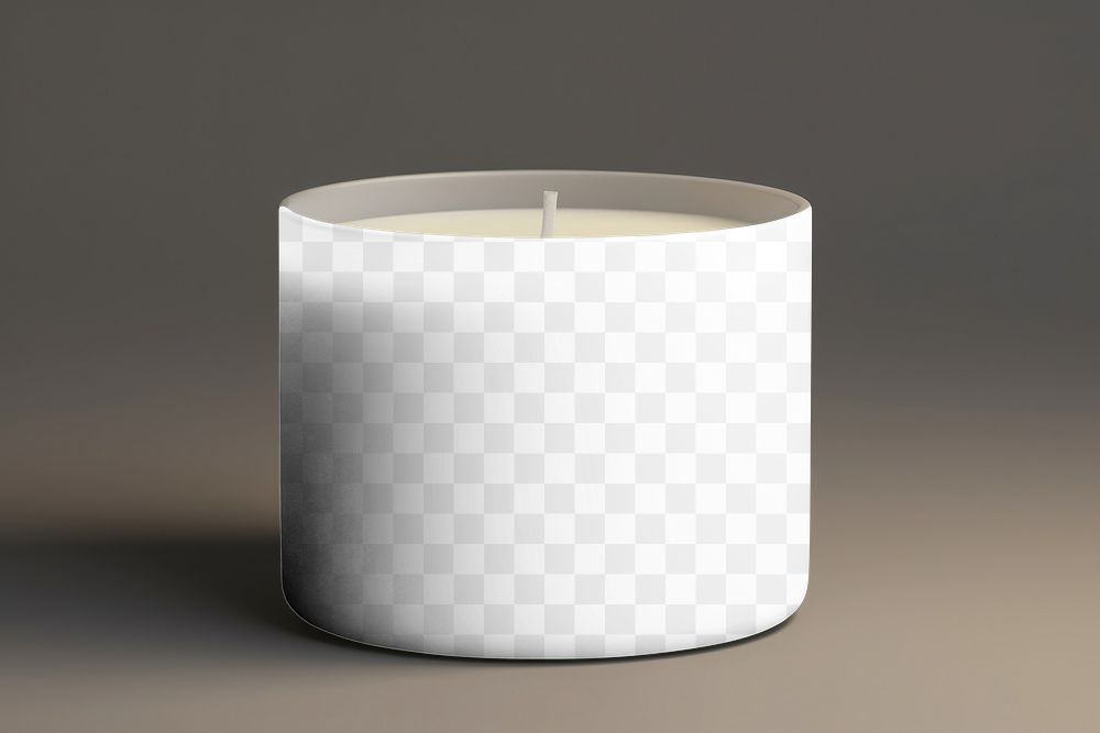 PNG scented candle jar mockup, transparent design
