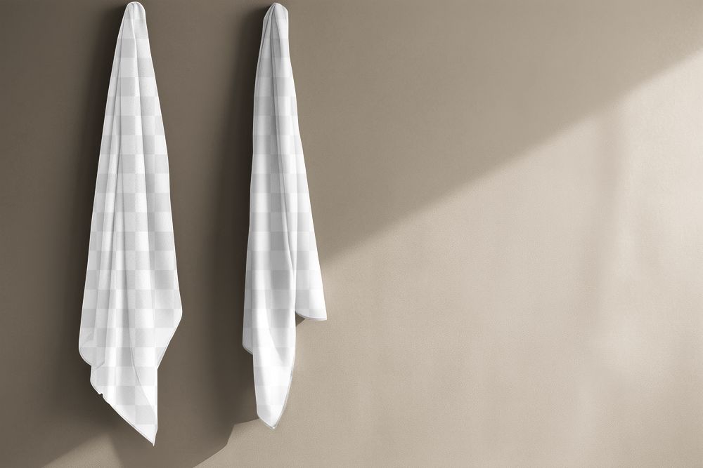 PNG hanging towel mockup, transparent design