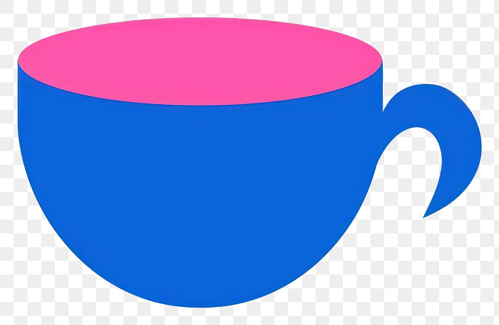 PNG A flat illustration of an organic shape coffee cup beverage drink bowl.