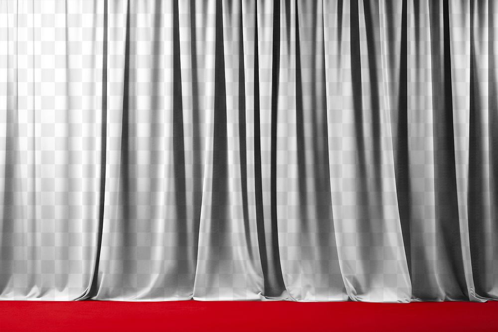 PNG stage curtain mockup, transparent design