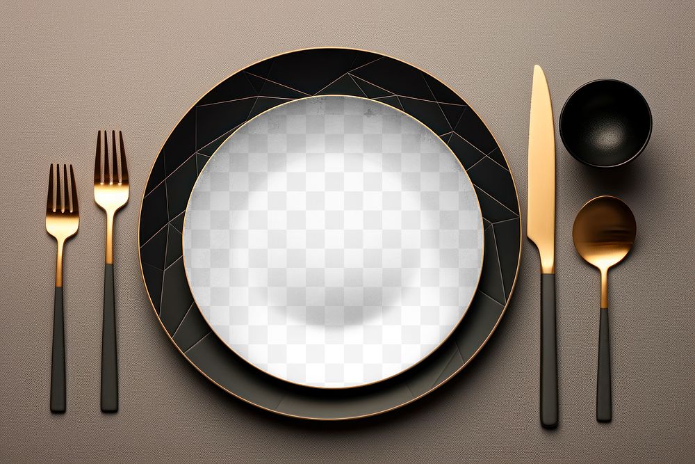 PNG dinner plate mockup, transparent design