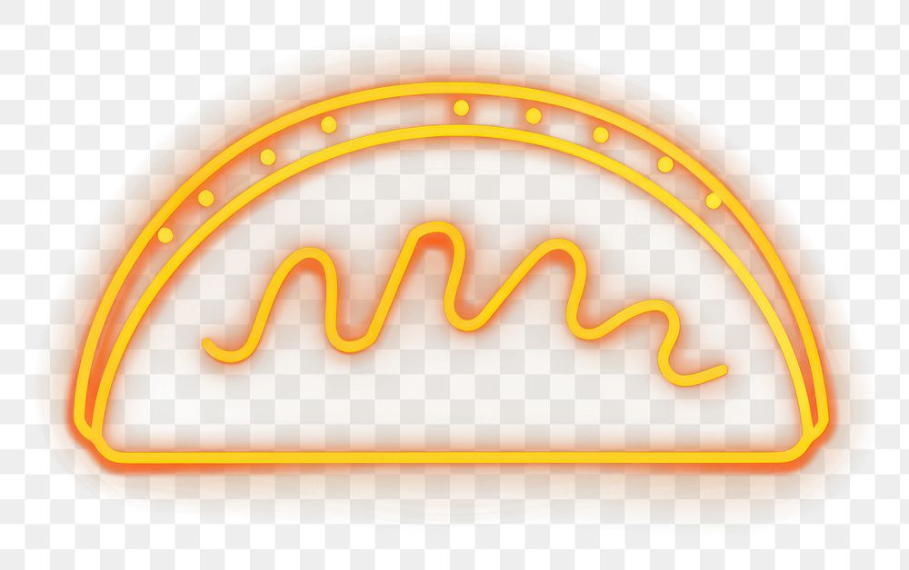 PNG simple line neon of *taco icon*, in the style of color, aesthetic, minimal detailed, isolated --ar 1:1 --c 16