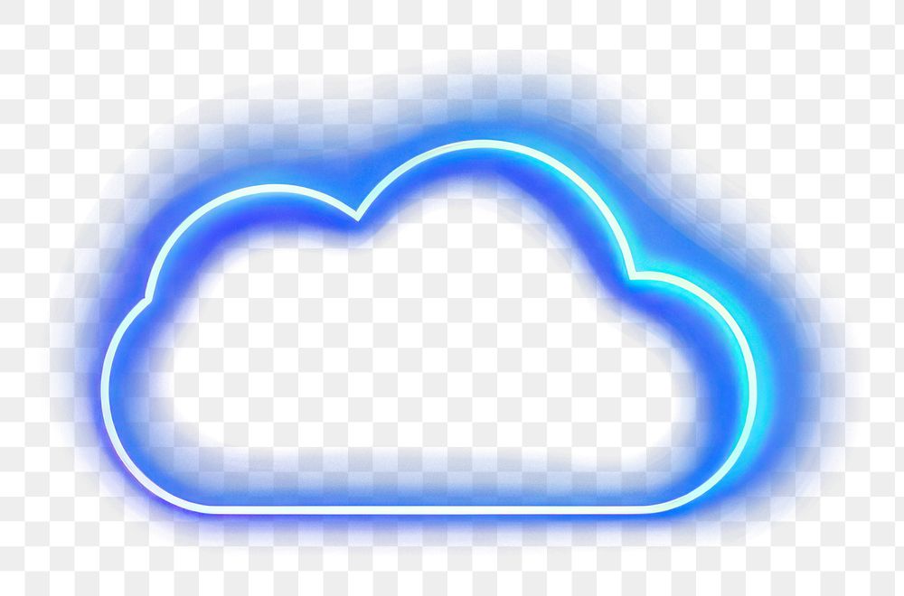 PNG simple line neon of *cloud icon*, in the style of sky blue color, aesthetic, minimal detailed, isolated --ar 1:1 --c 16