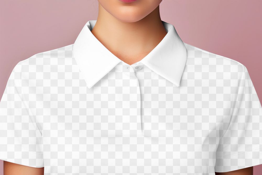 PNG women's polo shirt mockup, transparent design
