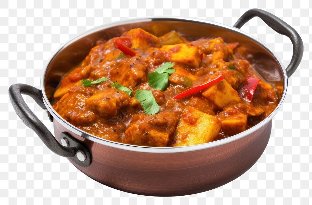 PNG Jalfrezi curry in balti dish food cookware mutton.