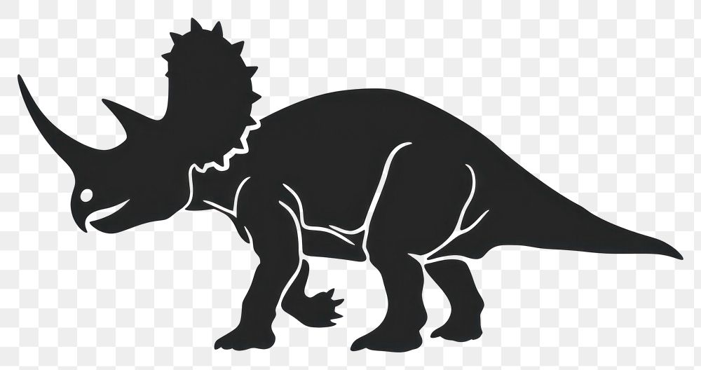 PNG Triceratops silhouette kangaroo dinosaur.