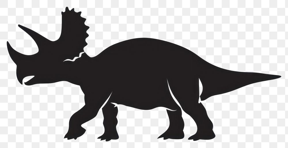 PNG Triceratops silhouette kangaroo stencil.