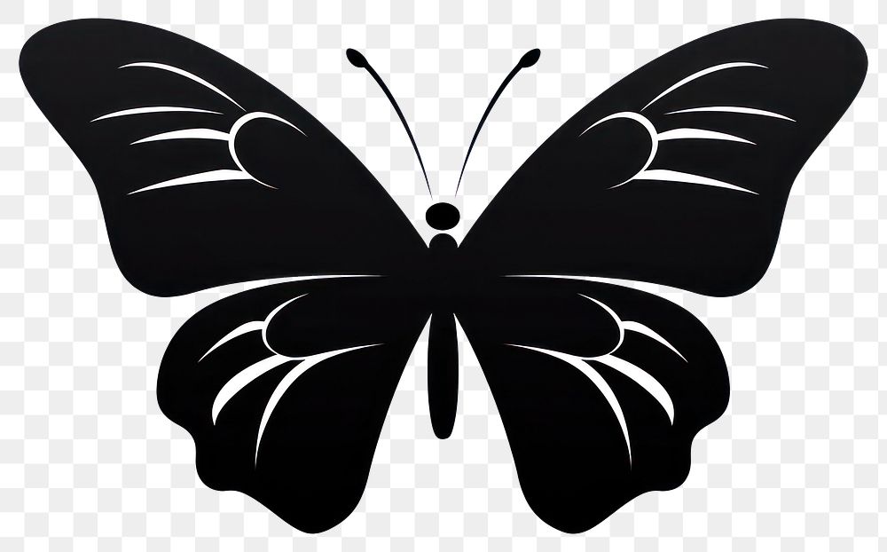 PNG Butterfly silhouette stencil.