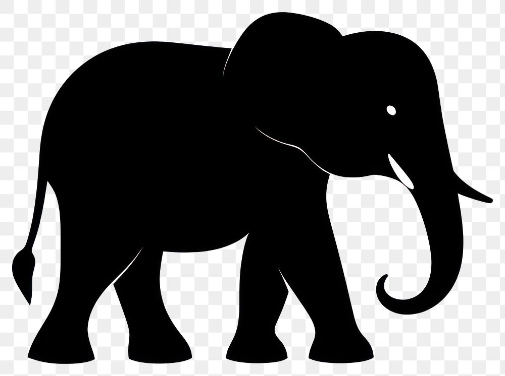 PNG Elephant silhouette wildlife animal mammal.