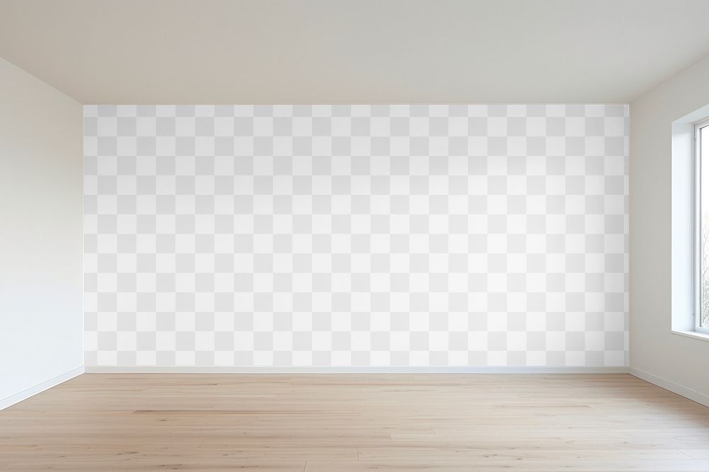 PNG room wall mockup, transparent design