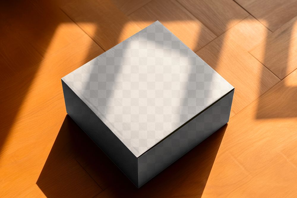 PNG paper box mockup, transparent design
