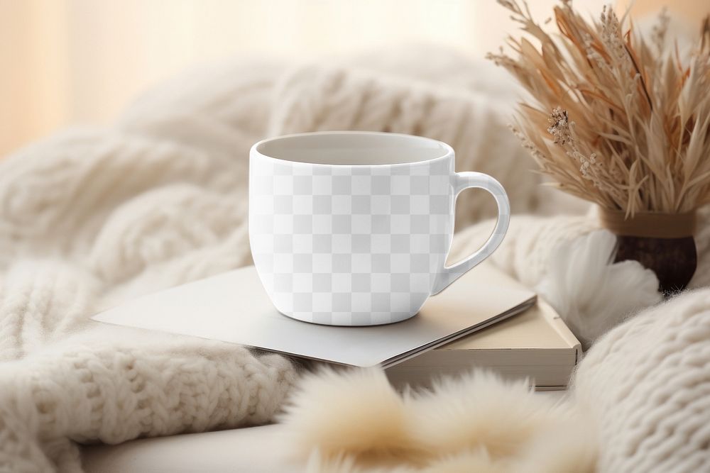 PNG coffee mug mockup, transparent design