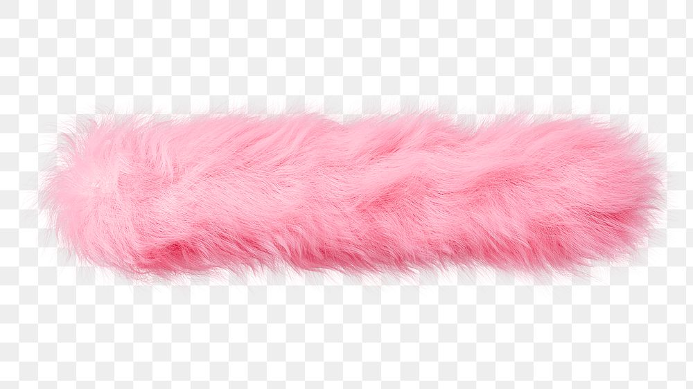 PNG Fluffy font symbol in pink fur, transparent background