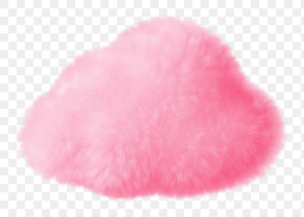 Pink cloud png fluffy 3D shape, transparent background