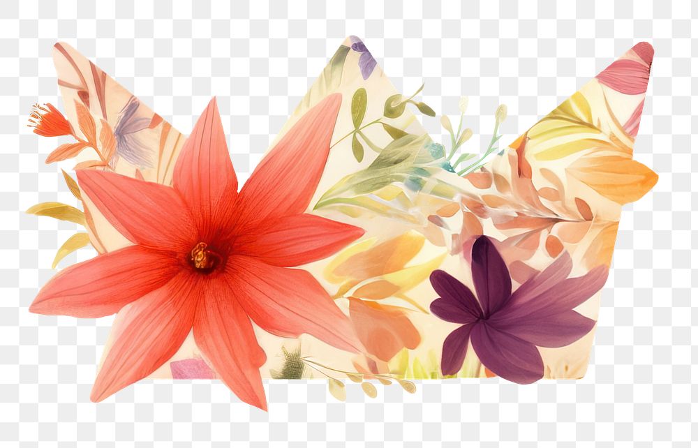 Floral crown png watercolor icon, transparent background