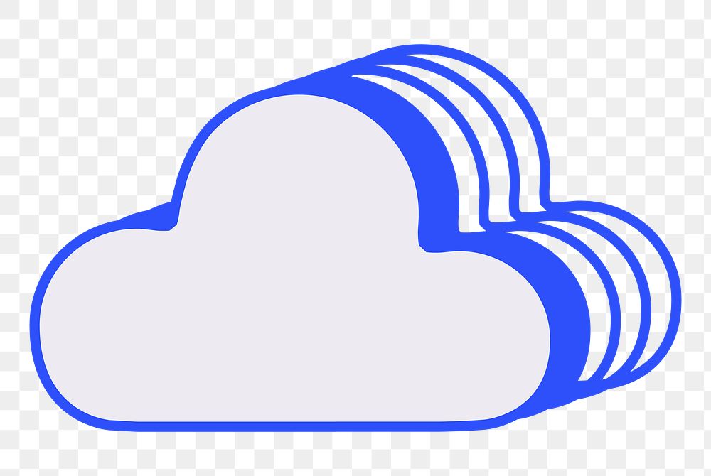 cloud png blue layer icon, transparent background