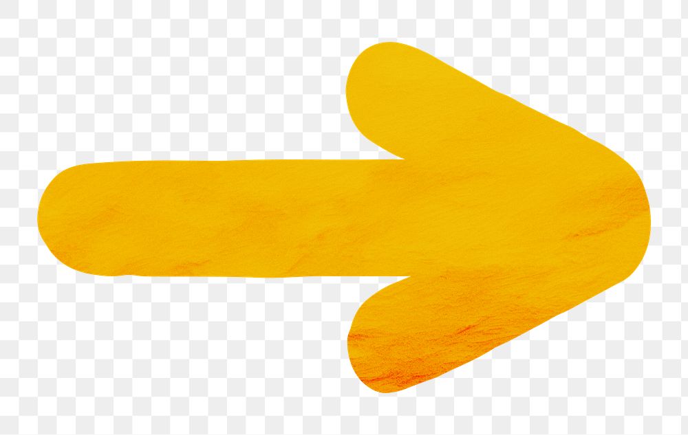 PNG yellow arrow minimal digital art, transparent background