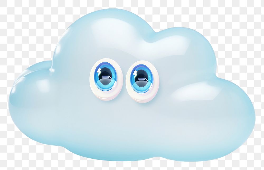 3D cloud png character icon, transparent background