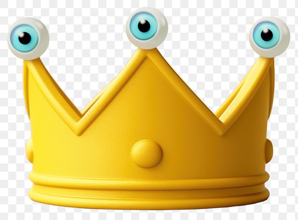 3D crown png character icon, transparent background