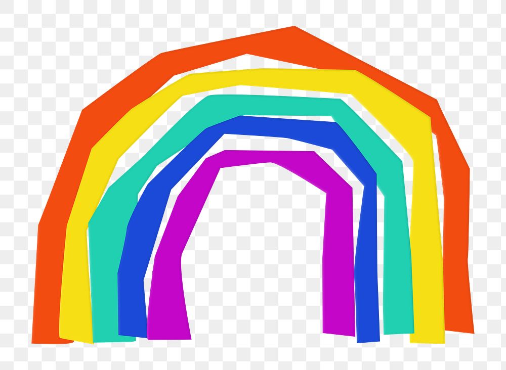 Cute rainbow PNG element, transparent background