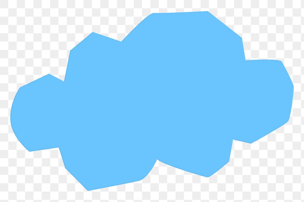 Blue cloud PNG element, transparent background
