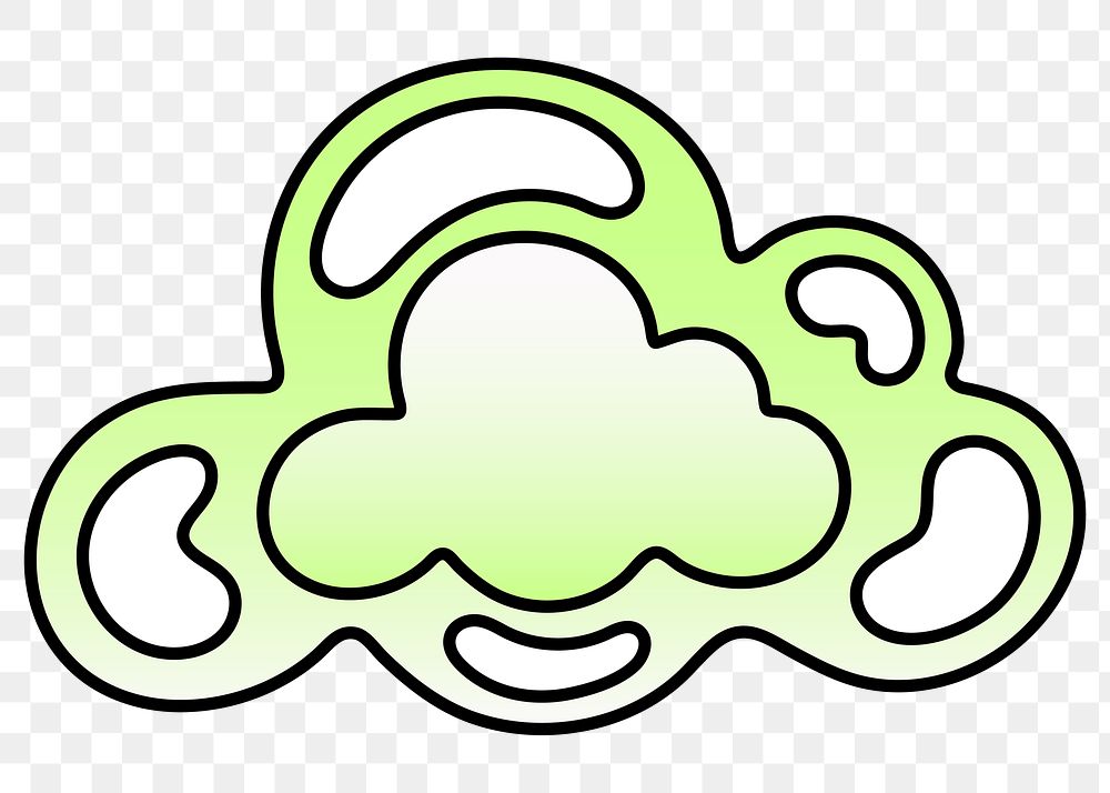 PNG cloud icon, lime green shape, transparent background