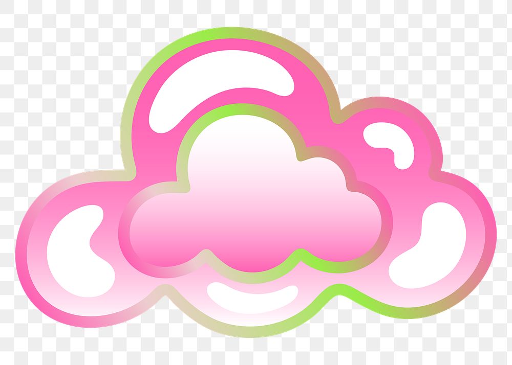 PNG cloud icon, funky pink, transparent background