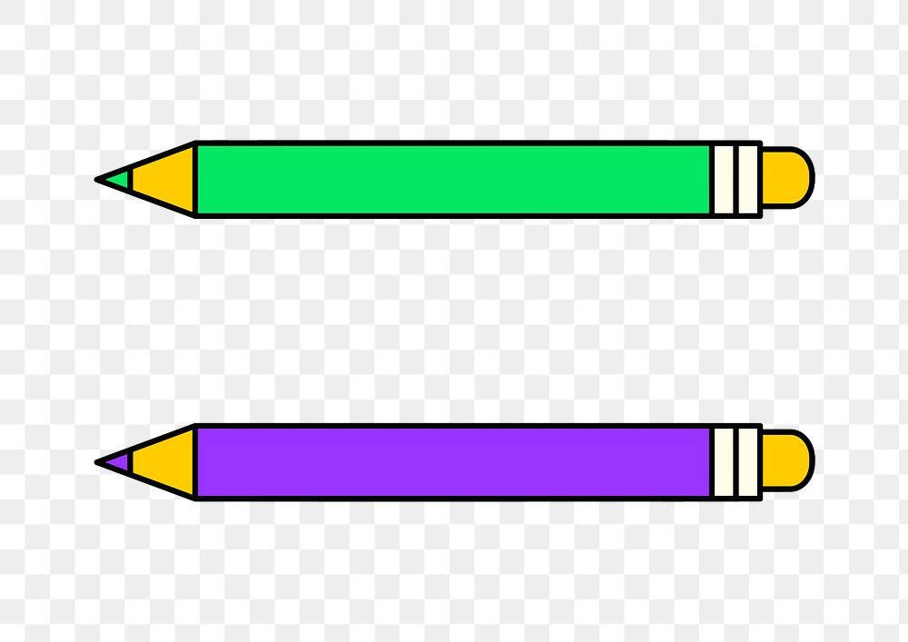 Pencils png equal to sign, transparent background