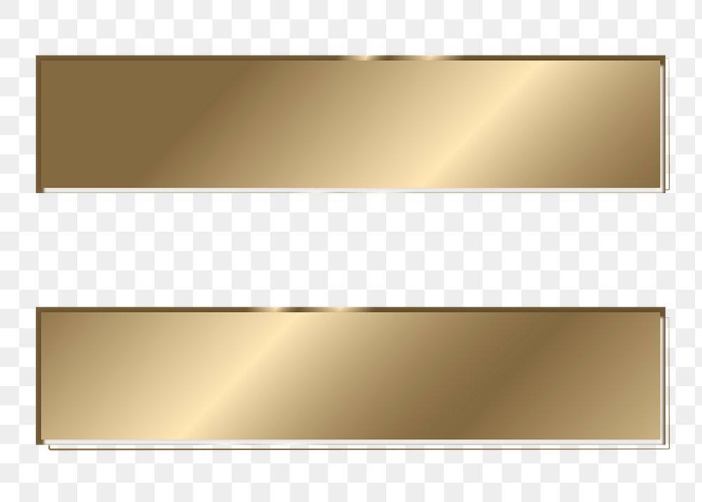 Equal to png gold metallic symbol, transparent background