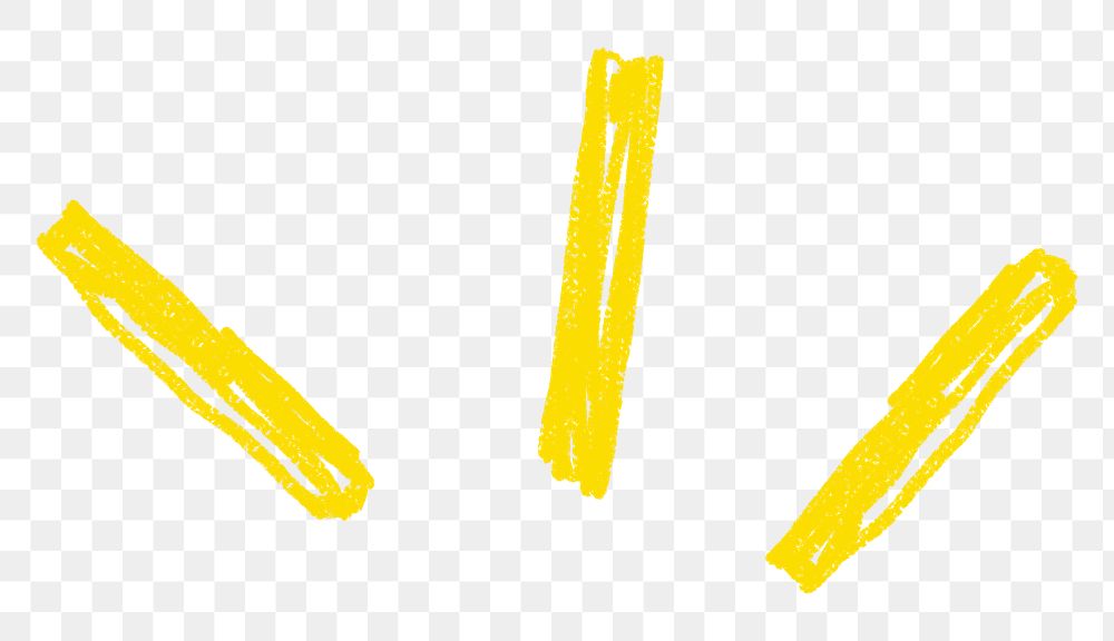 Yellow blink icon png cute crayon shape, transparent background