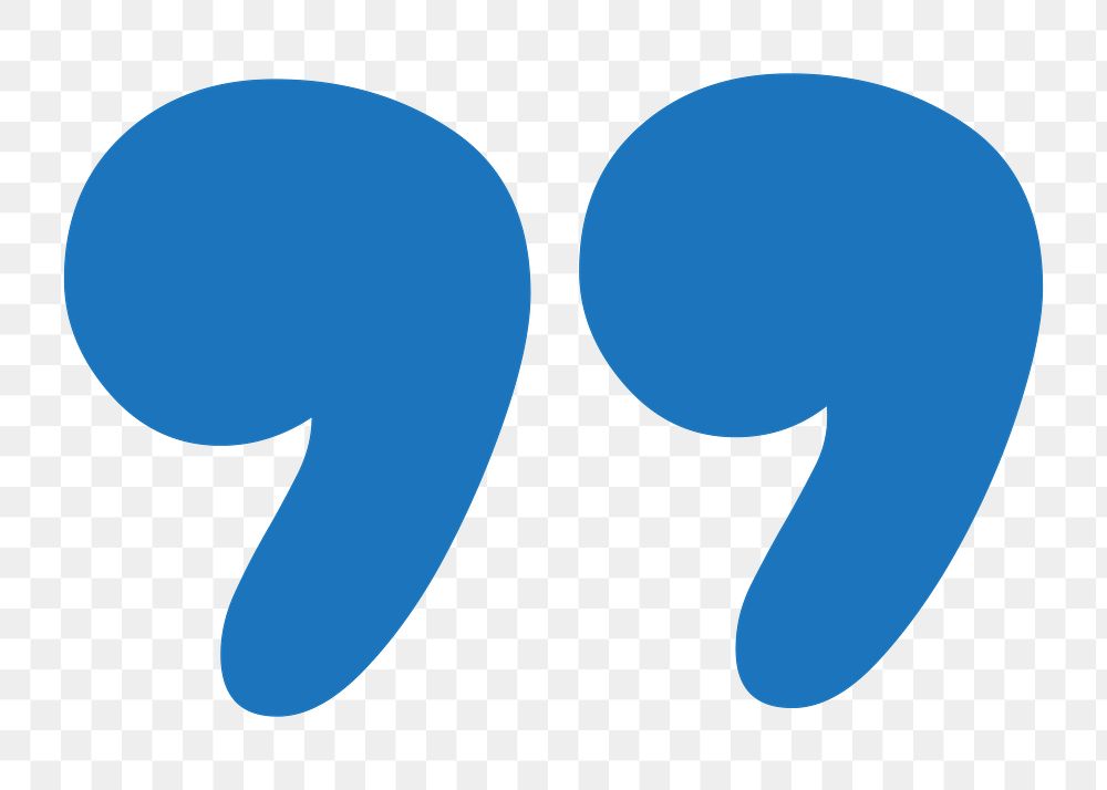 Quotation mark png blue sign, transparent background