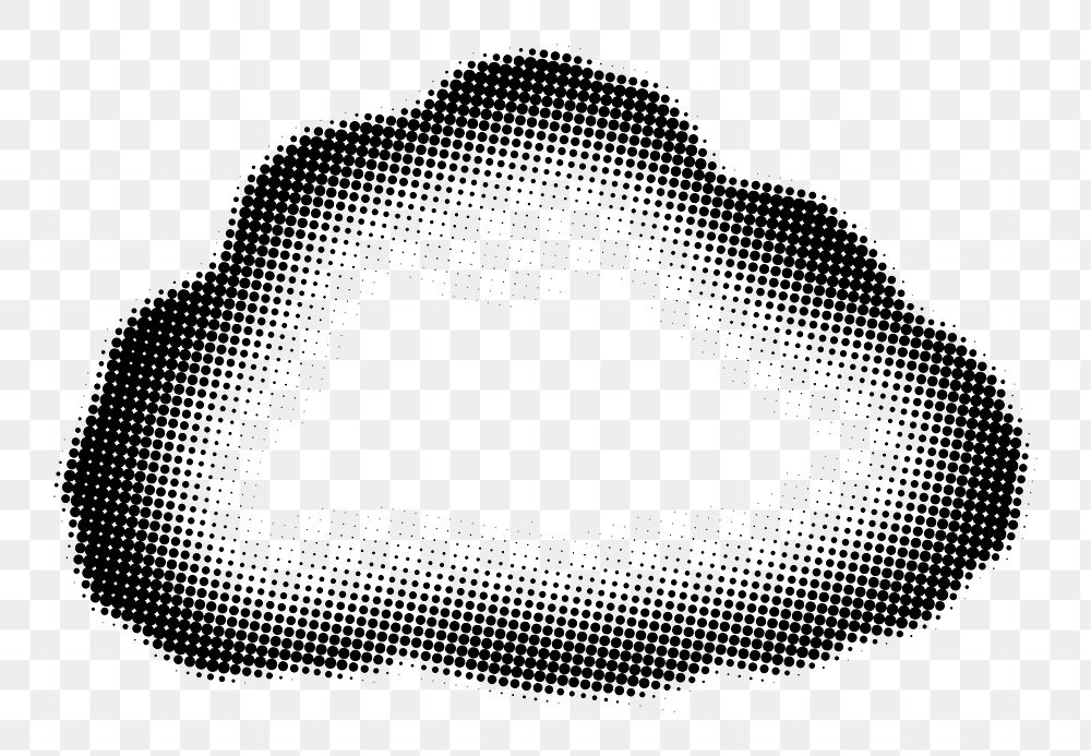 PNG Cloud halftone design, transparent background