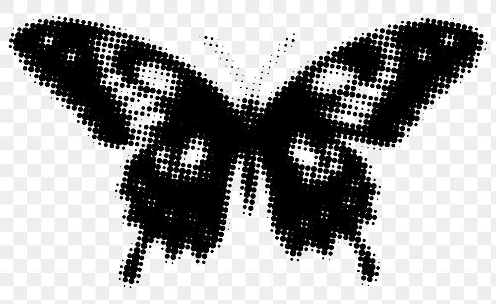 PNG Butterfly halftone design, transparent background