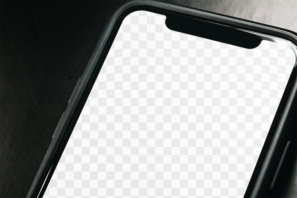 Phone screen png mockup, editable transparent design