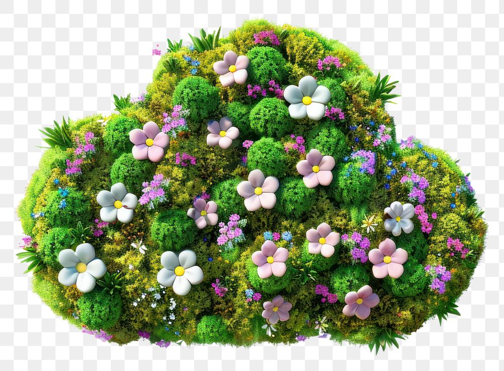PNG  Cloud symbol flower moss vegetation.