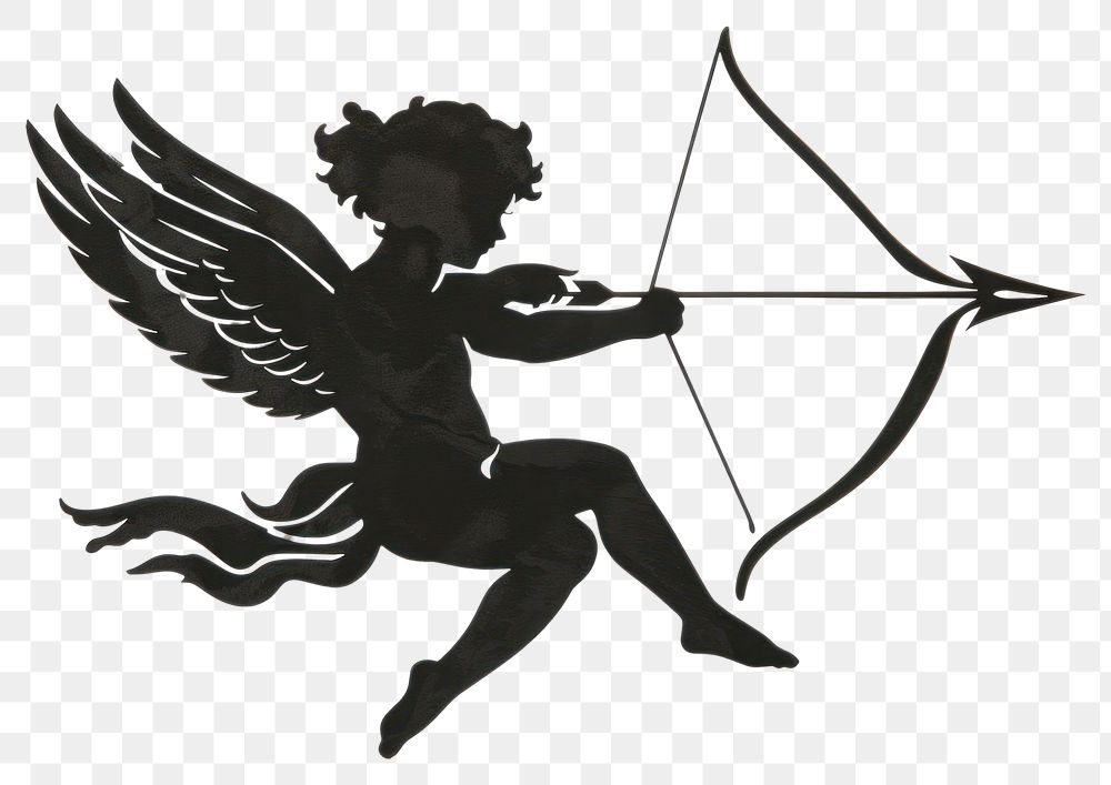 PNG Cupid silhouette clip art weaponry person animal.