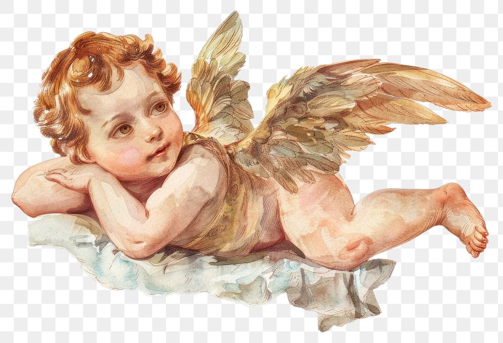 PNG Child angel cupid archangel person.