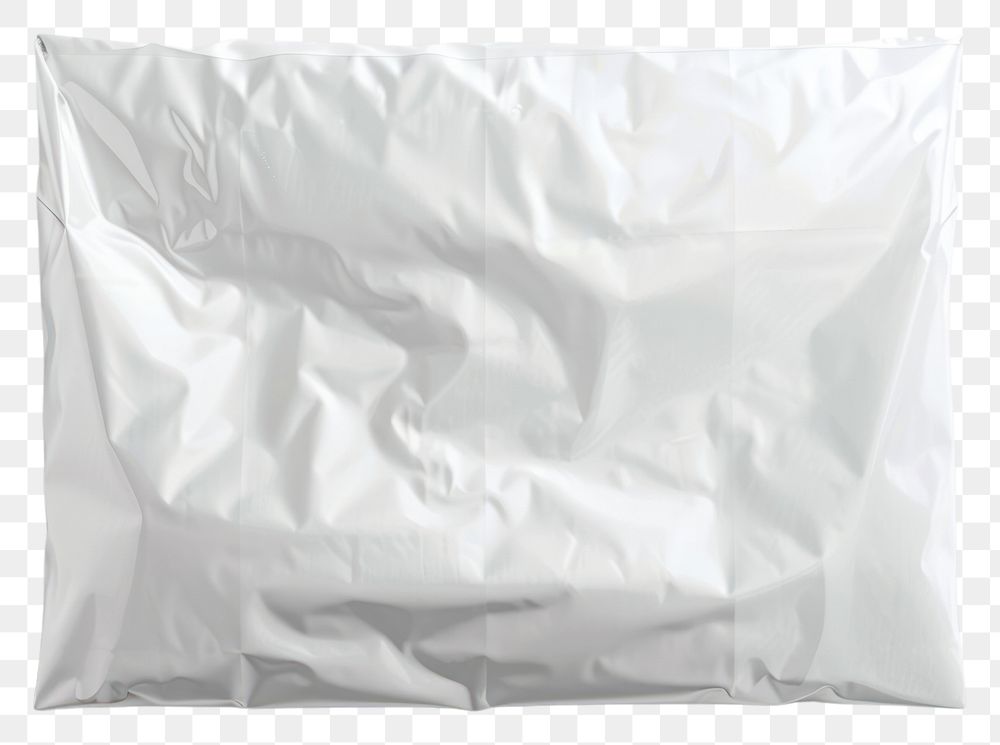 PNG White plastic mail bag mockup cushion pillow diaper.