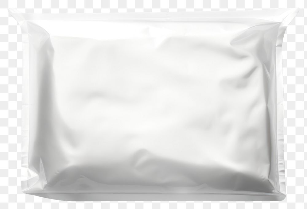 PNG White plastic bag cushion pillow home decor.