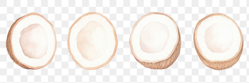 PNG Coconuts as divider watercolor produce fruit plant.