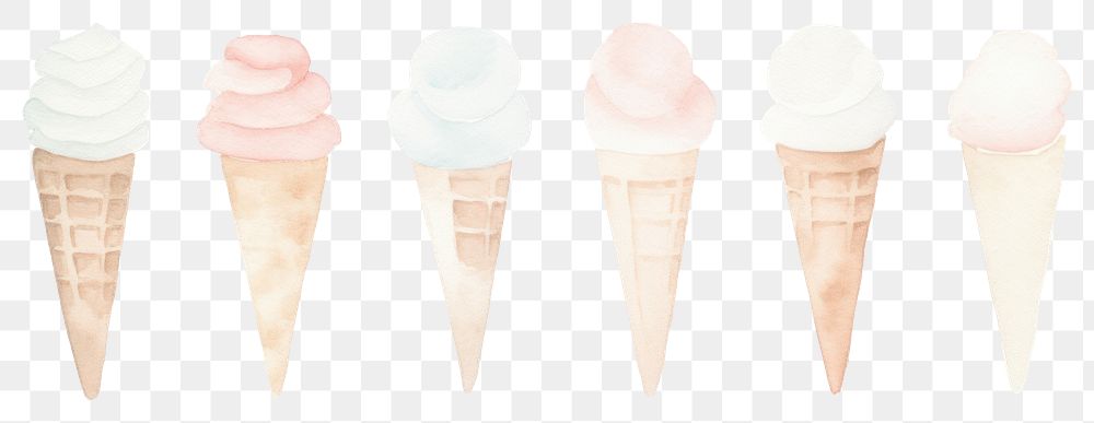 PNG Ice cream as divider watercolor dessert creme food.